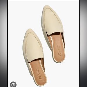Madewell leather pointed Frances skimmer ivory mules size 9
